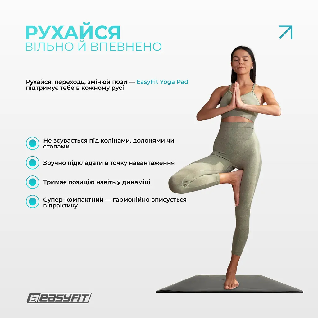 Міні-мат для йоги EasyFit Yoga Pad каучук 3,5 мм Чорний - фото 5