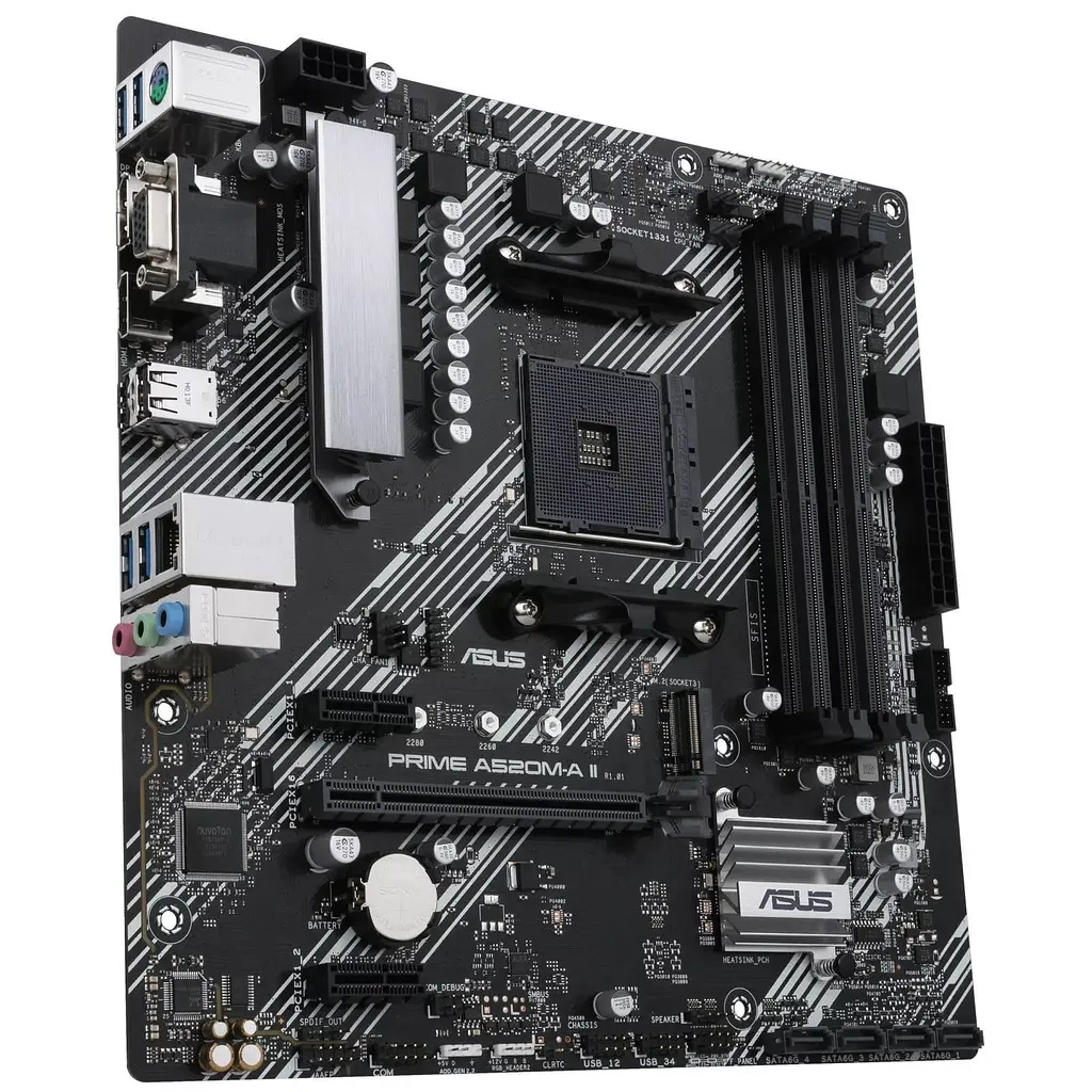 Материнська плата ASUS PRIME A520M-A II/CSM (PRIME A520M-A II/CSM) (Socket AM4, AMD A520, Micro-ATX) - фото 2