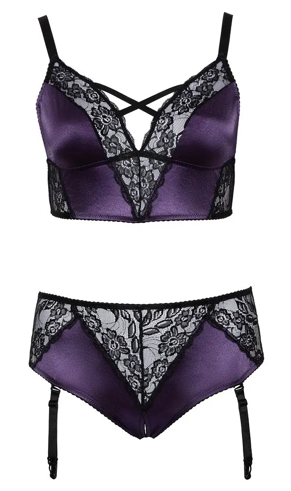 Еротичний комплект BH Set purple/black XL Cottelli 42-22141134051 101762 - фото 6