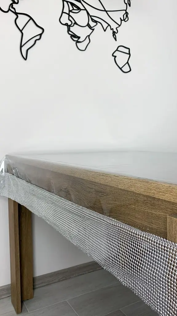 Скатертина силіконова зі срібною перлинною стрічкою 150х100 см - фото 5