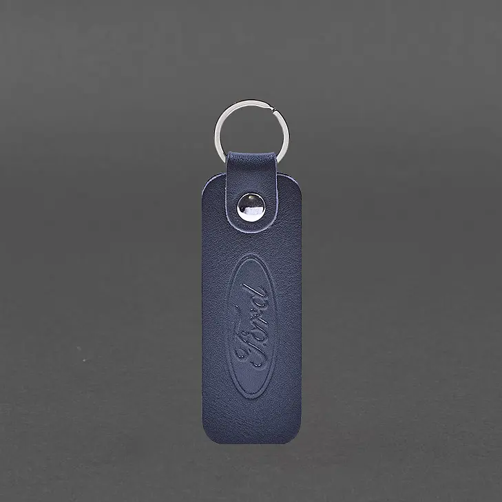 Кожаный брелок для Авто Ford темно-синий краст - фото 4