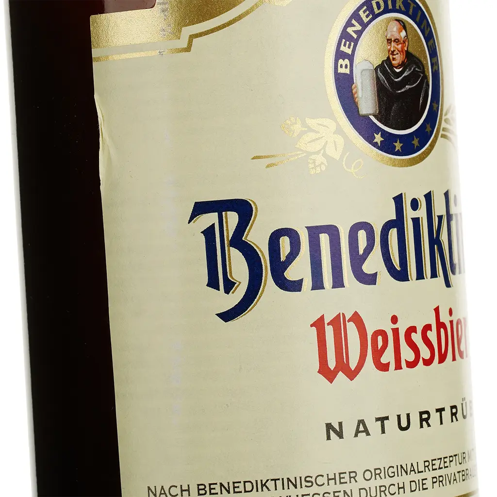 Пиво Benediktiner Weissbier, пшеничне, світле, нефільтроване, 5,4%, 0,5 л - фото 3