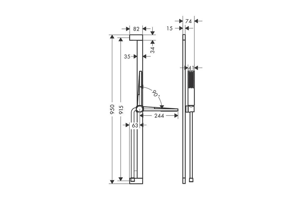 Душовий гарнітур Hansgrohe Pulsify E EcoSmart+ зі штангою 90 см matt black 24381670 - фото 4