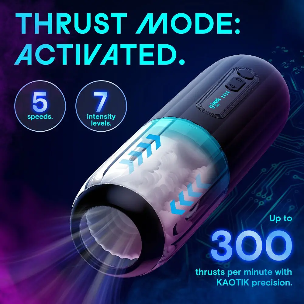 Смарт-мастурбатор Kaotik Labs The Shockwave, режим edging, імітація фрикцій - фото 12