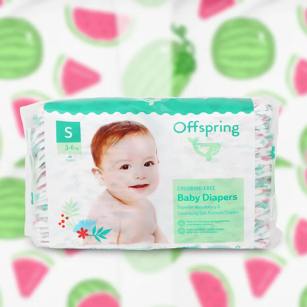 Підгузки Offspring Wondermelon S (3-6 кг) 48 шт. (DP-OI-FAT-S48P-WML) - фото 2