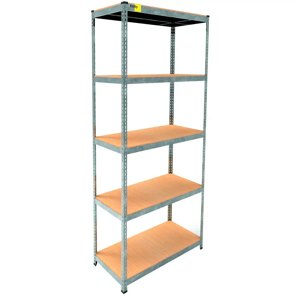 Металлический стеллаж Emby Light Series (размер 2400х900x450мм) 5 полок ДСП до 100кг Оцинкованный - фото 3