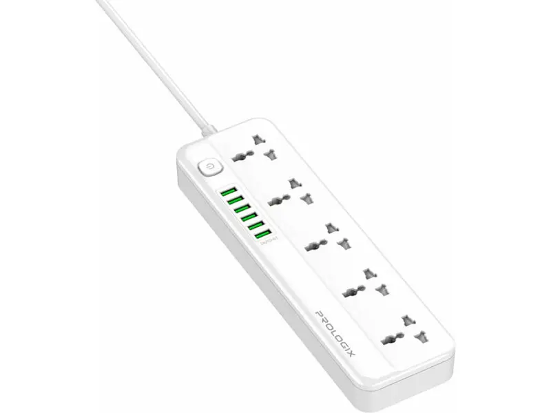 Мережевий фільтр PrologiX Premium 2 м, 5 розеток 6xUSB White (PR-SC5614W) - фото 2