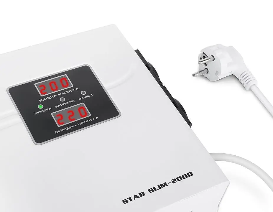 Стабілізатор напруги Real-EL STAB SLIM-2000 White 1600 Вт (EL122400008) - фото 4