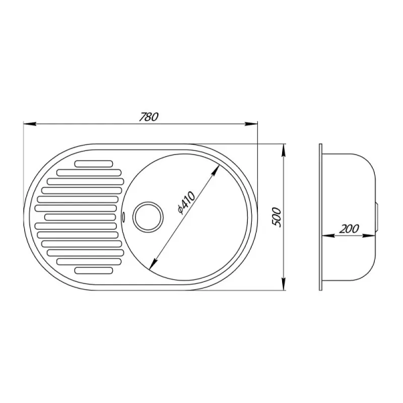 Кухонна мийка Lidz 780x500 / 200 BLA-03 (LIDZBLA03780500200) - фото 4
