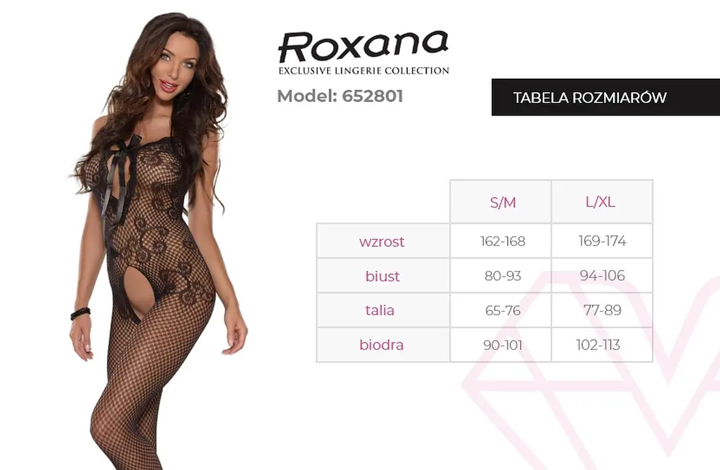 Бодістокінг Roxana 6528 S/M чорний - фото 4