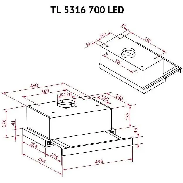Вытяжка Perfelli TL 5316 WH 700 LED - фото 11