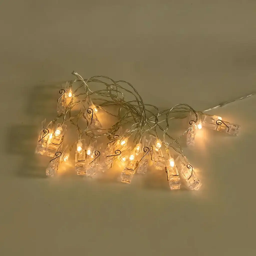 Гирлянда-нить GarlandoPro Прищепки 20 LED длина 5 м, теплый белый (A65) - фото 8