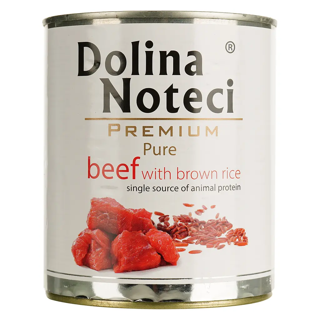 Вологий корм Dolina Noteci Premium Pure для собак схильних до алергії, з яловичиною та коричневим рисом, 800 гр - фото 2