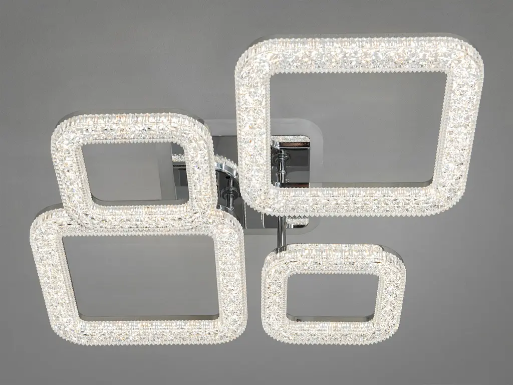 Люстра стельова LED Diasha 2205/2+2HR, 70W, 3200K-6000K, білий метал, сучасний стиль, з пультом, 3850 lm - фото 3