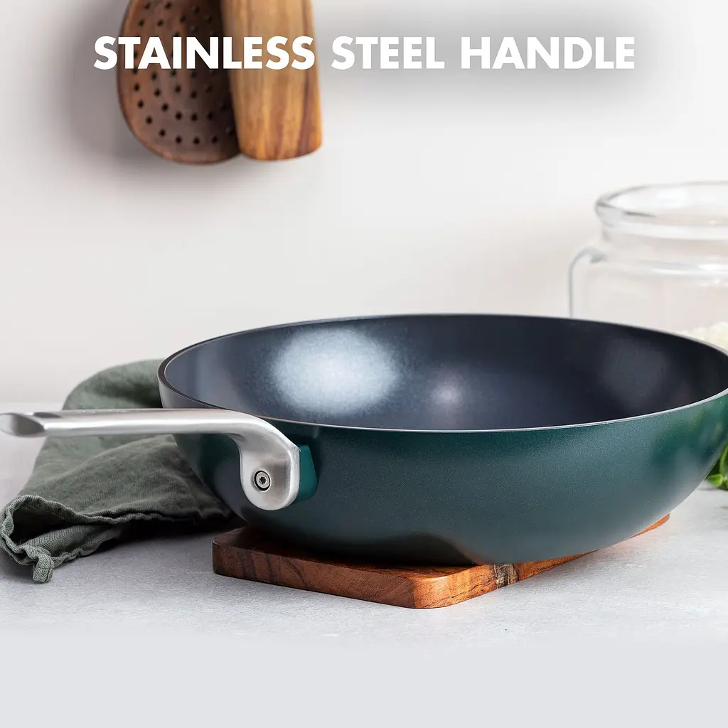 Сковорода-вок GreenPan Evolution 28 см 3.6 л темно-зелена (CC006392-001) - фото 3