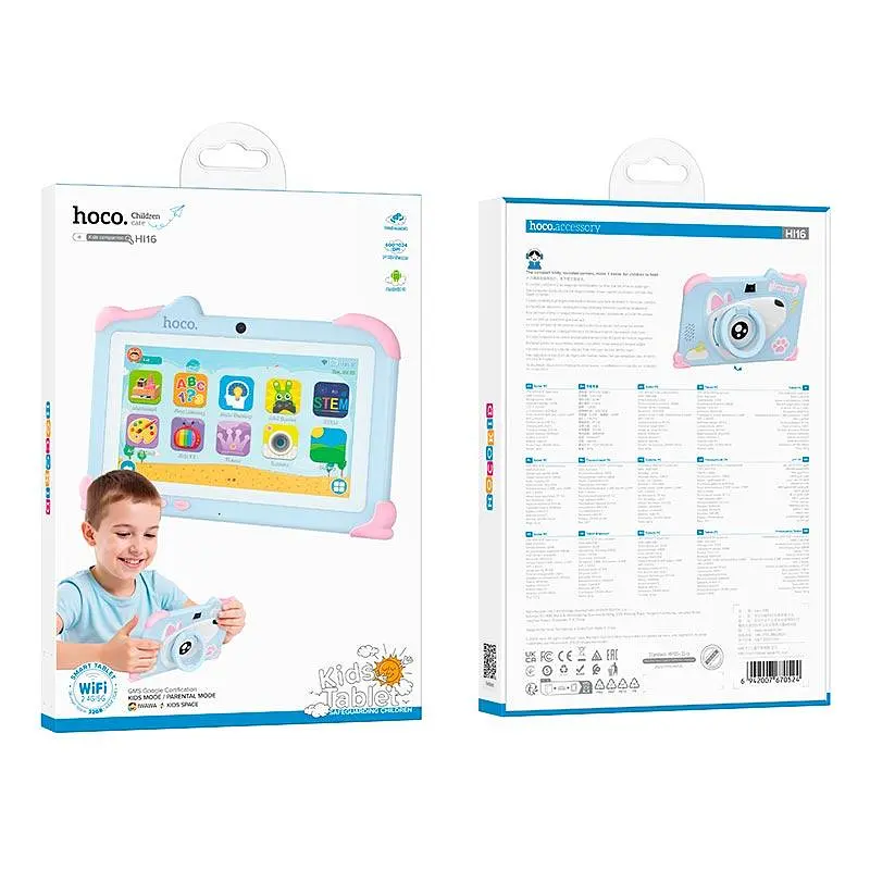 Планшет Hoco HI16 children tablet PC |7" HD, Android 11, 2.4G/5G, WiFi, BT5.0 0.3/2MP, 2+2 RAM/32 ROM| - фото 3