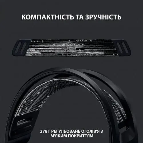 Бездротова ігрова гарнітура Logitech G733 Wireless Lightspeed RGB з підсвічуванням чорна (981-000864) - фото 3