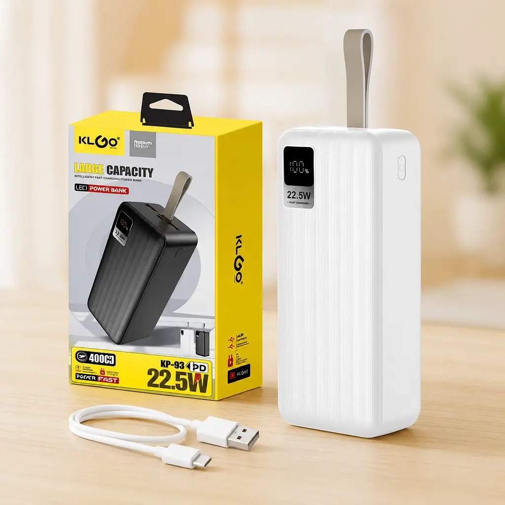 Повербанк із швидкою зарядкою, 40000mAh / Зовнішній акумулятор 22,5W KP-93 / Power bank 2хUSB - фото 5