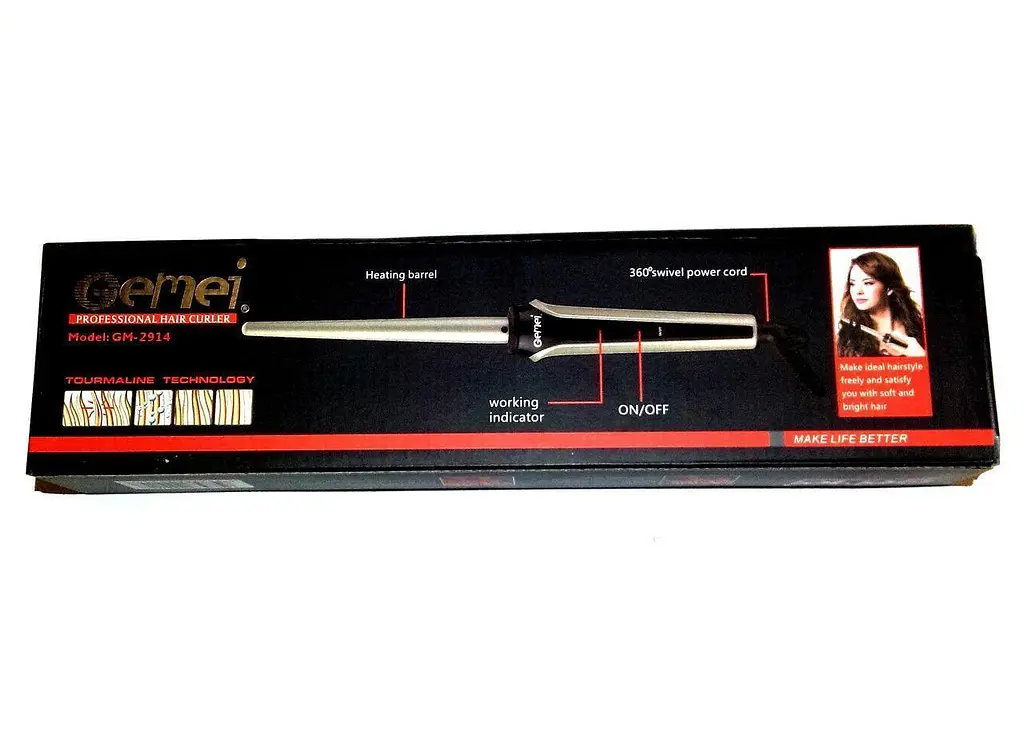Конусна керамічна плойка Gemei 2914 Hair Curlers для створення дрібних локонів - фото 3