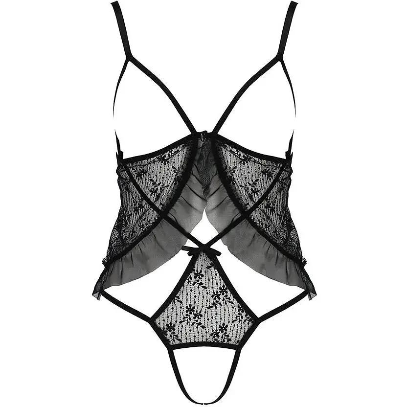 Боді монокіні Passion з відкритими грудьми JustinA Body Black S/M - фото 3