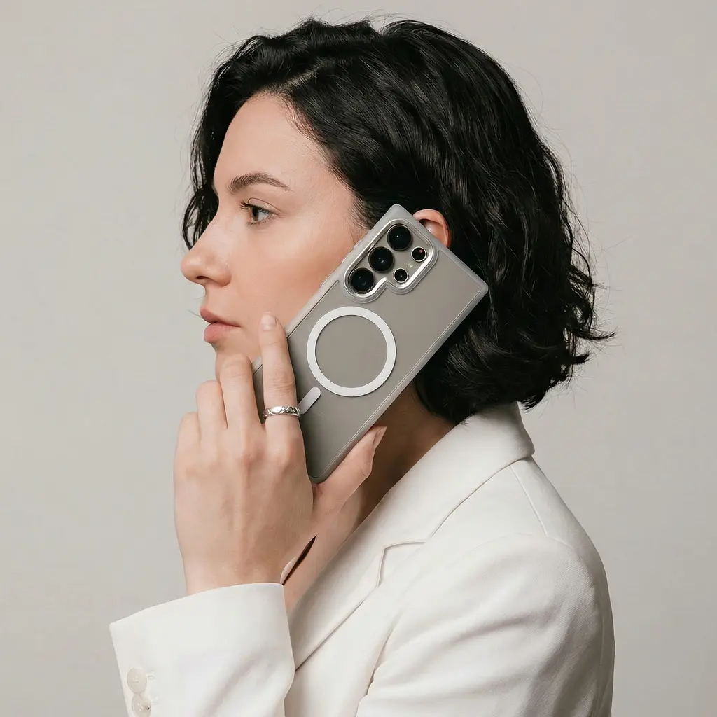Чехол Samsung Galaxy S25 Ultra 5G, Unit MagSafe, белый, прозрачный, магсейф, противоударный, магнитный, панель-накладка с поддержкой MagSafe, с поддержкой беспроводной зарядки, TPU+PC, защита всего корпуса, ударопрочный, ArmorStandart (ARM82266) - фото 5
