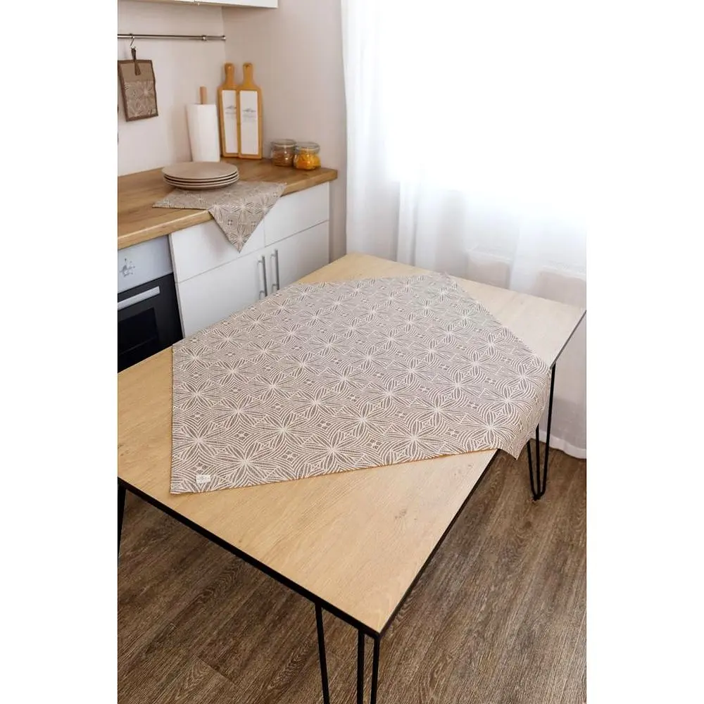 Скатертина наперон Прованс Кориця 85х85 см коричнева (41155) - фото 4