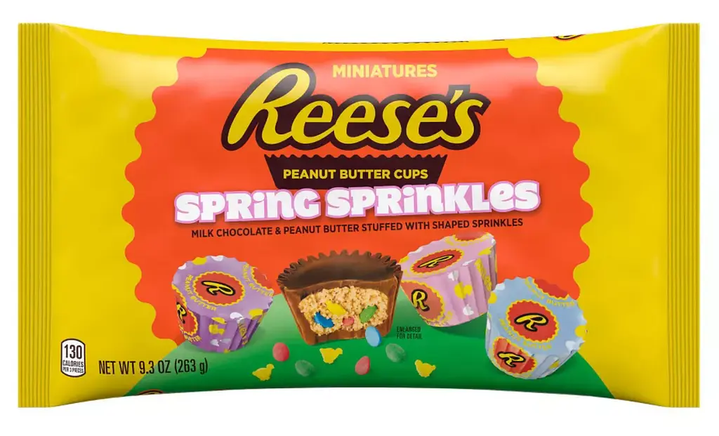 Шоколадні цукерки Reese's Peanut Butter Cups Miniatures with Spring Sprinkles 263г - фото 2
