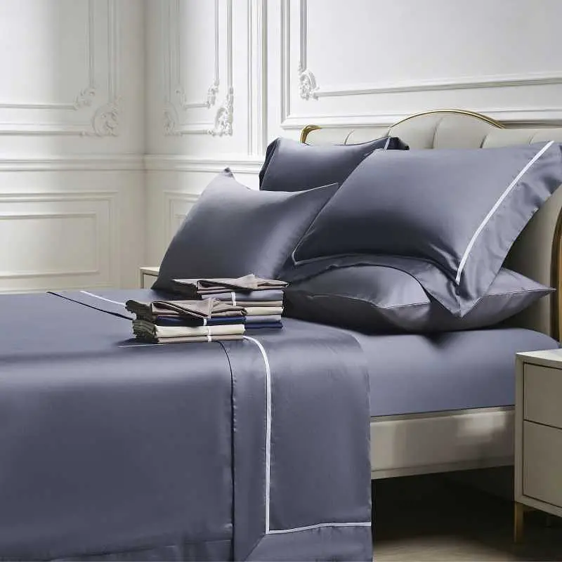 Комплект постільної білизни Lovely Svi сатин люкс 300ТС (135г/м2) Євро Grey (220326) - фото 3