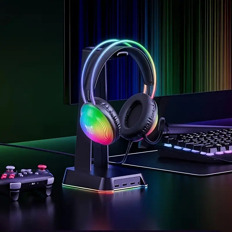 Ігрові навушники Onikuma X29 дротові з гарнітурою та RGB-підсвіткою чорні - фото 3