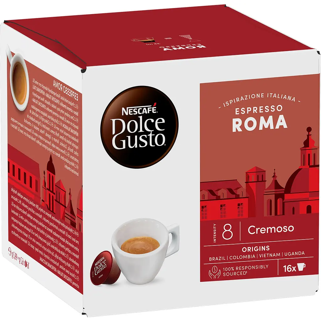 Набір кави в капсулах Nescafe Dolce Gusto Espresso Roma 48 шт. 298 г (3 пак. x 16 шт. 99.2 г) - фото 2