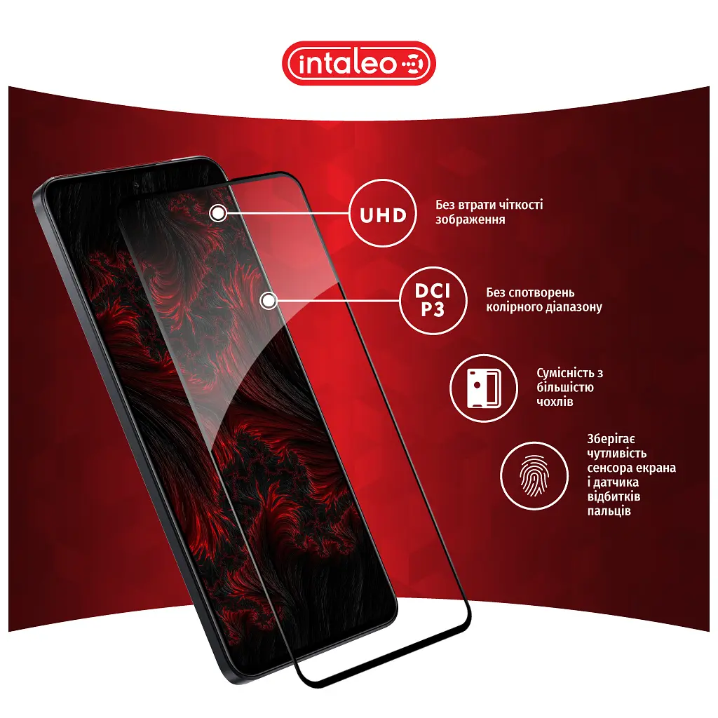 Скло захисне Intaleo Full Glue Xiaomi 13T Pro Black (1283126582622) - фото 4