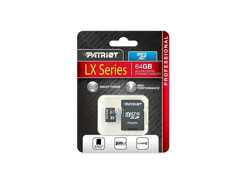 Карта пам'яті Patriot microSDXC UHS-I + SD adapter 64 GB (PSF64GMCSDXC10) - фото 4