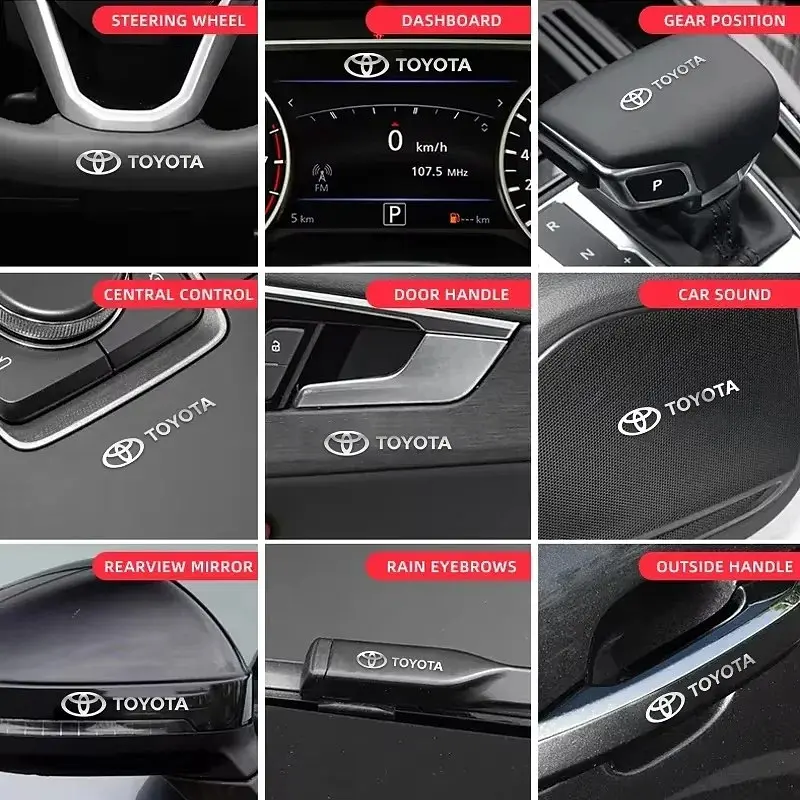 Наліпка з логотипом Toyota метал, на клейкій стрічці 1шт 50 x 10 мм (універсальна) - фото 2