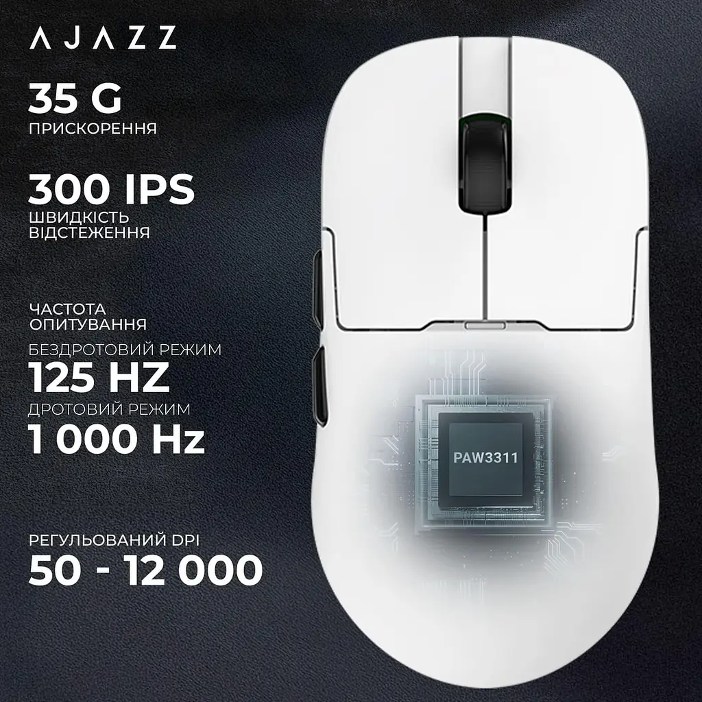 Мышь Ajazz AJ159P MC White Charging Dock (AJ159P-MC-W) - фото 11