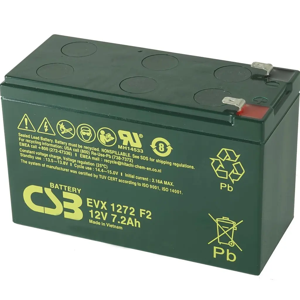 Аккумулятор CSB AGM 12V [12V/7.2Ah/86.4Wh] [EVX1272] [112326] - фото 2
