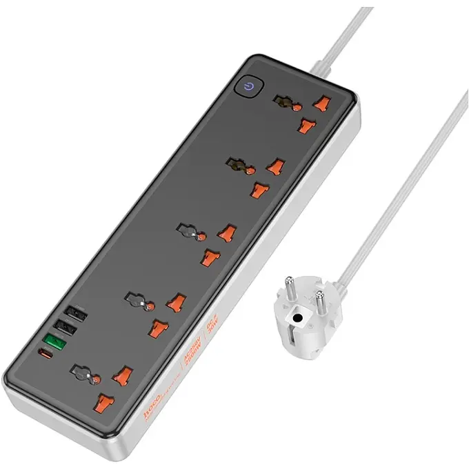 Мережевий фільтр Hoco AC14A Black EU [99139] - фото 3