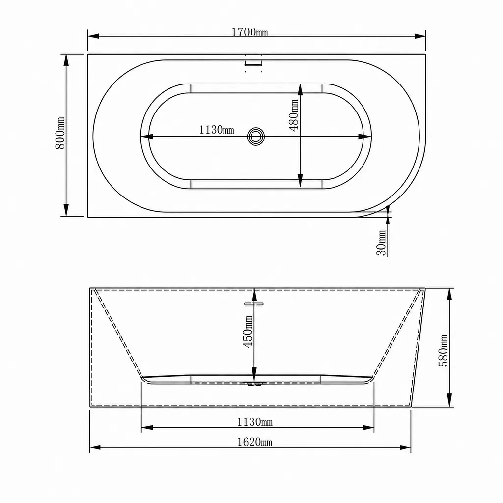 Лівостороння кутова акрилова ванна VBI Nordend 150x75, біла VBI-070715L - фото 7