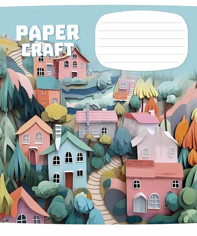 Зошит загальний Школярик Paper craft у косу лінію 12 аркушів 30 шт. (012-3354C) - фото 2