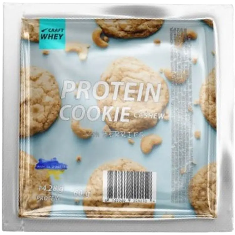 Набір печива протеїнового Craft Whey: Chocolate + Red Velvet + Oatmeal + Nuts Mix +  Marshmallow + Coconut + Cherry + Cashew + Candy + Black 580 г (9 шт. 60 г + 1 шт. 40 г) - фото 9