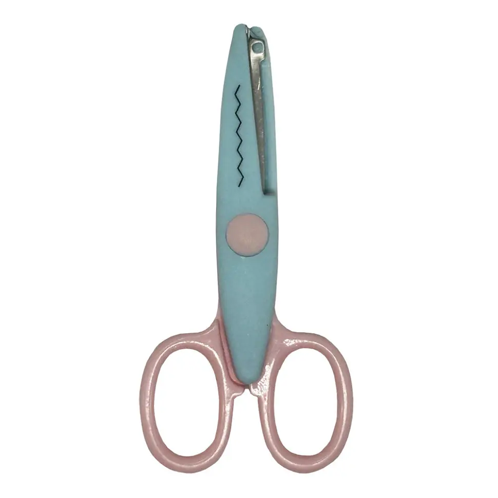 Дитячі ножиці 80685(Turquoise-Pink) з фігурним лезом