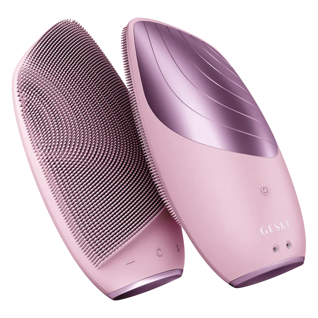 Електронна звукова термощітка для обличчя GESKE Sonic Thermo Facial Brush 6 в 1 рожева  - фото 2
