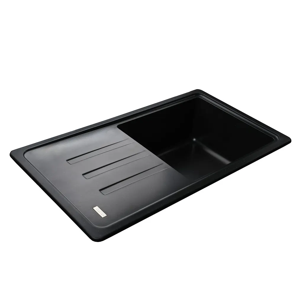 Гранитная мойка Globus Lux Lugano черный 780х435мм-А0002 - фото 5