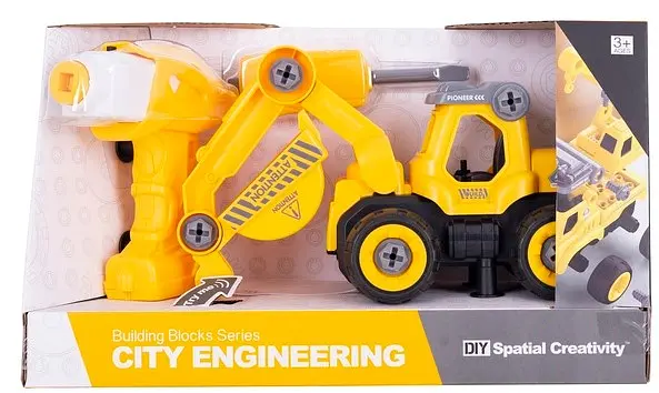 Конструктор DIY Spatial Creativity Экскаватор, желтый (CJ-1365027) - фото 4
