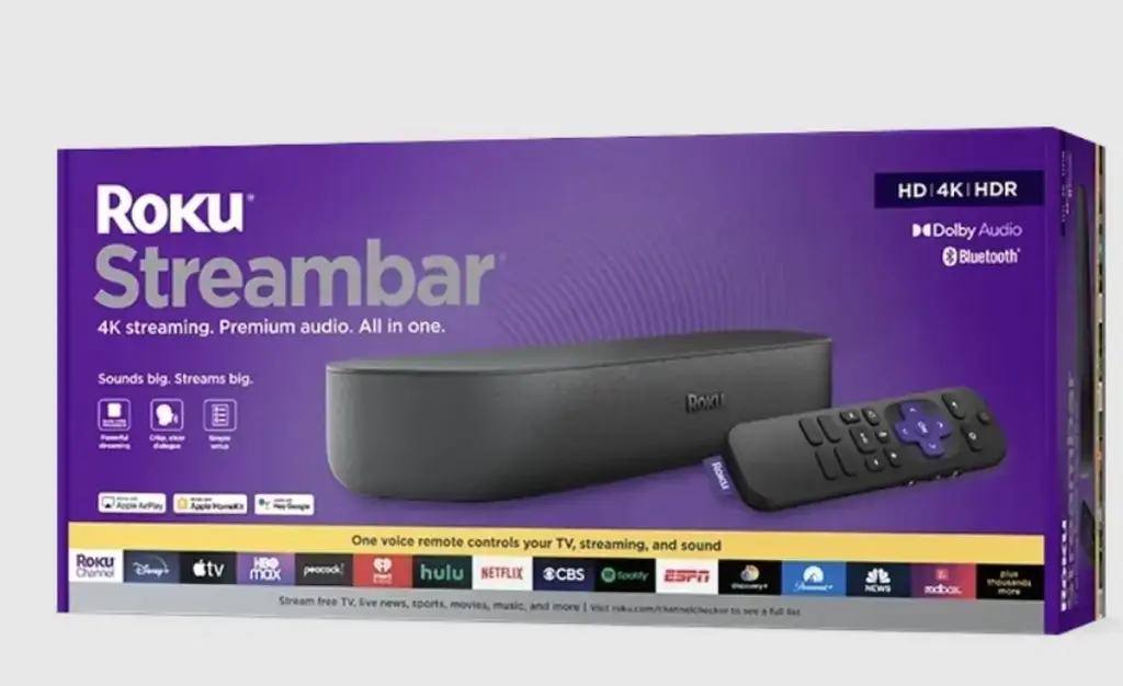 Саундбар Roku со встроенной смарт-приставкой - Streambar 9102 - Smart TV, Apple TV, Bluetooth, WiFi, YouTube, Netflix - фото 8