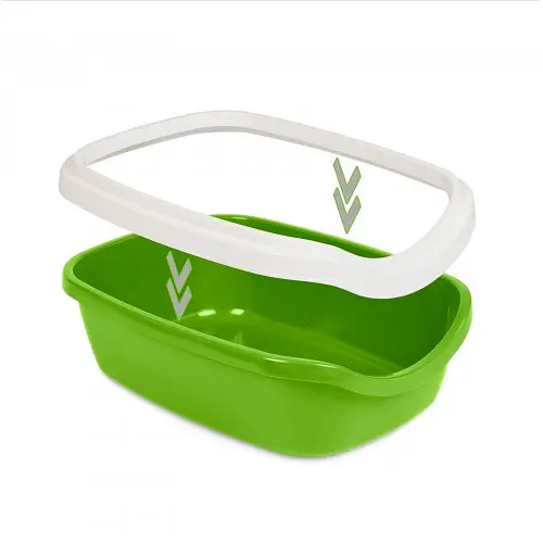 Туалет Природа Comfort M для кошек 41х30х13.5 см (зеленый) - фото 3