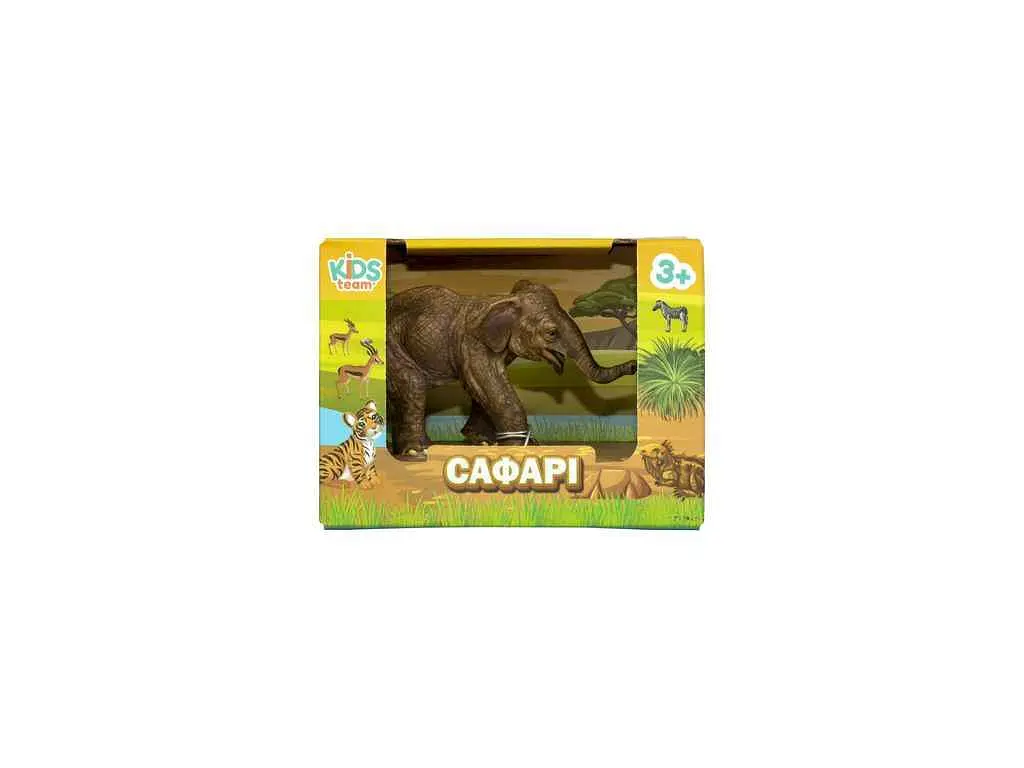 Фігурка KIDS TEAM ANIMALS тварини "Сафарі" Q9899-A83 Слоненя в асортименті - фото 2