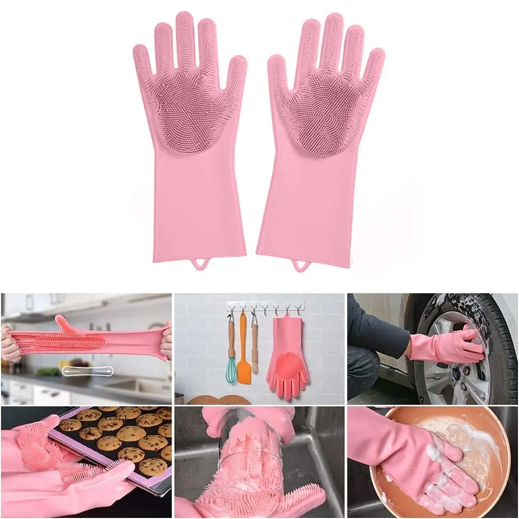 Силіконові рукавички Better Glove універсальні з ворсинками-щітками - фото 3