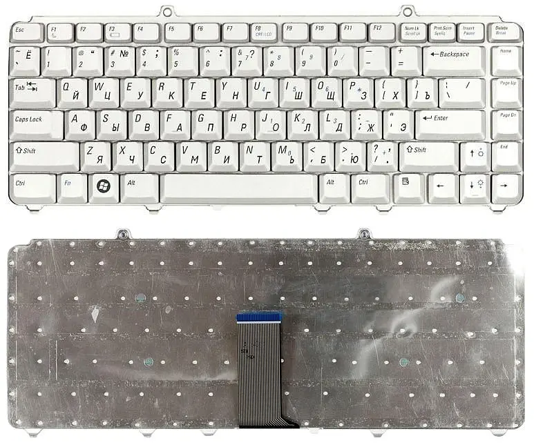 Клавіатура для ноутбука Dell Inspiron (1420, 1525, 1540) Vostro (1400, 1500) Silver, RU/EN - фото 3