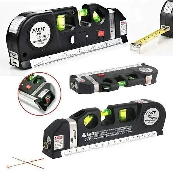 Лазерний рівень із вбудованою рулеткою Laser Level Pro 3 Нівелір будівельний - фото 2