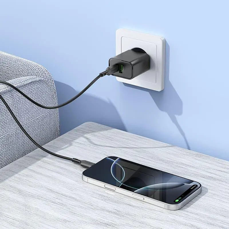 МЗП Borofone BA88A Navy PD20W+QC3.0 (1USB-A/1C) Black - фото 4